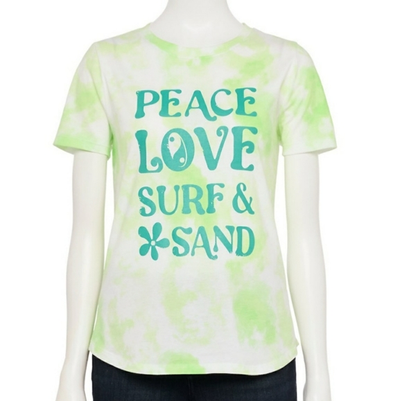 Sonoma Tops - NEW Tie Dye Peace Love Soft Jersey Graphic Tee